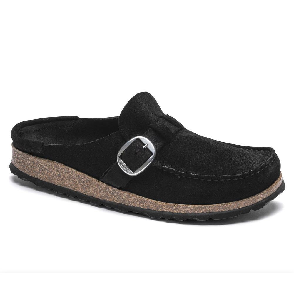 Birkenstock‎ Women's Buckley Suede Leather Clog Shoes Comfort Black Size 38 us7